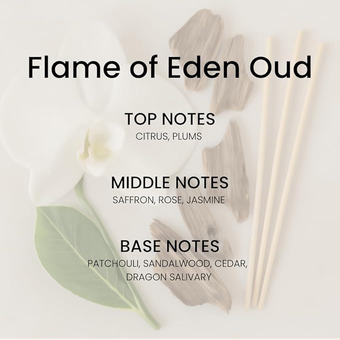 Reed Diffuser Set - Oud & Citrus 5.63 fl oz (160ml) Scented Diffuser with Sticks Luxury Fragrance for Home, Office & Bathroom Shelf Decor.