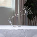 Fishing Balancing Sculpture Kinetic Balance Art Desk Decor Toy Fisherman Physics Statue Home Office Room Decor Aesthetic
