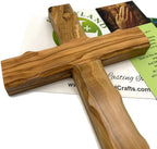 Olive Wood Cross from Bethlehem, Wall Hanging Wooden Cross, Confirmation Cross Gift, Baptism Gifts, Holy Wall Cross, Hand Made religious décor From the Holy Land (One X-Large10" x 6")