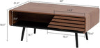 Coffee Table, 40" Modern Coffee Table with Storage and Sliding Door for Living Room, Black and Walnut