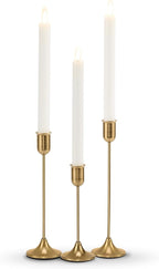 Candlestick Holders, Taper Candle Holders Set of 3, Gold Vintage Candle Sticks Holder Decor for Table Centerpiece, Fireplace Mantel, Weddings, Housewarming & Christmas Décor