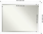 Amanti Art White Wall Mirror 33x43 Basic White Narrow Rectangle Bathroom Mirror for Wall Decor Living Room, X-Large Casual Wood Frame, Hangs Horizonally and Vertically, Bathroom Decor, Beveled Edge