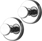 Removable & Reusable Suction Cup Hooks for Shower, Heavy Duty No-Drill Cup Hooks for Towels, Robes, Loofah–Wreath Hangers for Front Doors,Doors & Smooth Surfaces (Light Silver, 2 Pack)