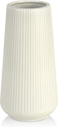 Beige Ceramic Vase, GUKJOB Cute Flower Vase for Pampas Grass, Home, Living Room, Dining Table, Farmhouse, Office Decor, Bedroom, Table, and Kitchen Shelf (XL Beige)