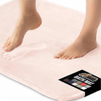 GORILLA GRIP Memory Foam Bath Mat, Soft Absorbent Velvet Bathroom Mats, Durable Dots on Underside, Machine Washable Bathmat, Carpet Rug Room Decor for Shower Tub Floor RV, 30x20 Rugs, Pink