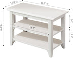 Shoe Rack Bench for Entryway with Storage, 24", 3-Tier Wooden Shoe Bench for Hallway, Front Door, Entrance, White