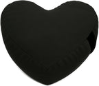 Heart Shaped Zafu Meditation Pillow for Yoga - Organic Buckwheat Filled Valentines Heart Pillow - Zen Kneeling Prayer Pad for Sitting on Floor, Yoga Cushion - Made in USA - 14"X16", Dark Humor Black