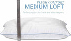 eLuxurySupply 2-Pack Premium Bed Pillows - Medium Density and Medium Loft Ideal for Back and Side Sleepers - 100% Cotton Casing - 20"X36" King Size