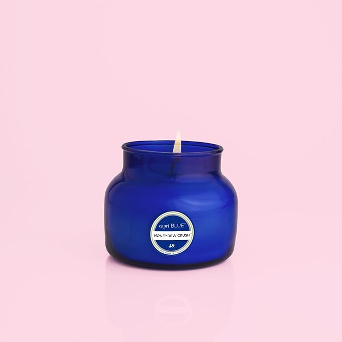 Capri Blue Scented Candles - Soy Candle Wax Blend - Jar Candles - Blue Candle Gifts for Women & Men - Luxury Candles for Home Scented with Honeydew Nectar, Grapefruit & Apple - Honeydew Crush (8 oz)