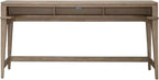 Liberty Furniture Brentwood Console Bar Table with AC, USB Charging Station for Living Room - Sandstone Oak Wood