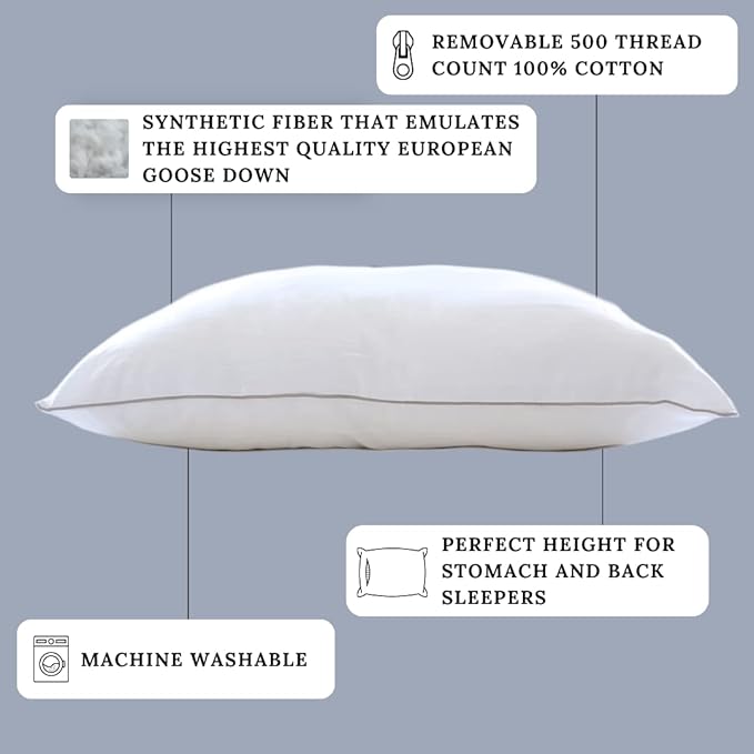 Isotonic Indulgence Synthetic Down Pillow | Back & Stomach Sleeper (King)
