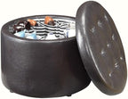 Convenience Concepts Designs4Comfort Round Shoe Ottoman, Espresso