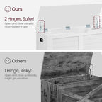 VASAGLE Storage Chest, Storage Bench with 2 Safety Hinges, Farmhouse Style, 15.7 x 39.4 x 18.1 Inches, for Entryway, Bedroom, Living Room, Cloud White ULSB061T10