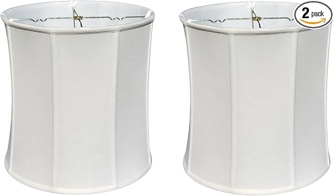Royal Designs, Inc. BSO-719-16LNEG-2 Drum Basic Lamp Shade, 15 x 16 x 16, Linen Eggshell, 2-Pack