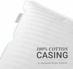 eLuxurySupply 2-Pack Premium Bed Pillows - Medium Density and Medium Loft Ideal for Back and Side Sleepers - 100% Cotton Casing - 20"X36" King Size