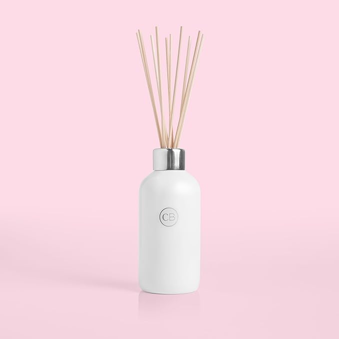 Capri Blue Volcano Reed Diffuser Set - Includes Reed Diffuser Sticks, Fragrance Oil, and Glass Bottle - Luxury Scented Room Freshener - White (8 fl oz)