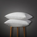 Globon Luxury Down Pillows King Size Set of 2 for Side Sleepers, 100% Cotton Shell Hotel Collection Bed Pillows for Sleeping, Firm Down Surrounded Feather Pillow 20" x 36"
