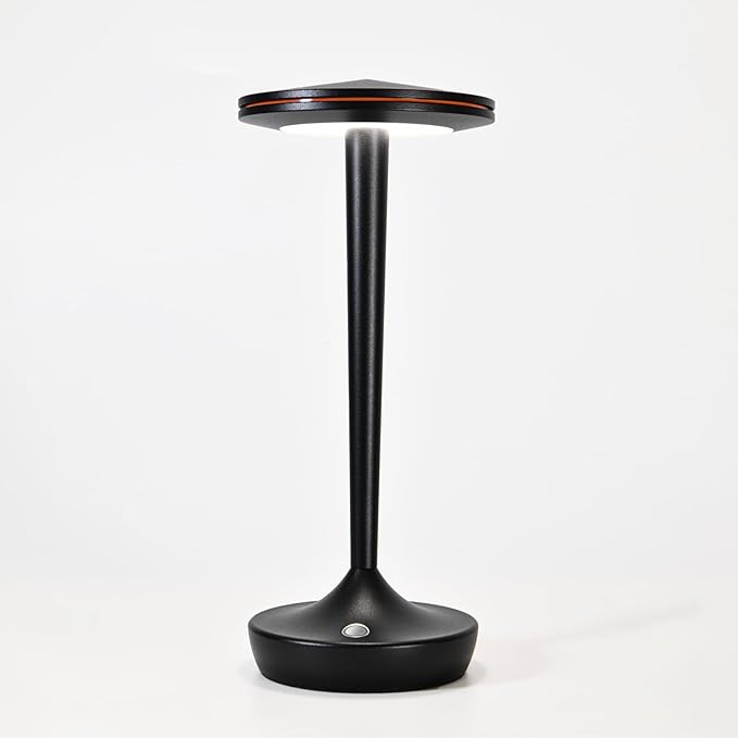 Cordless Lamp Rechargeable LED Table Light,48Hrs Battery Operated Table Lamp,Potable Lamp with Stepless Dimming and Waterproof Lamp for Kitchen,Dining,Shower,Outdoor Patio,Camping (1PBlack)