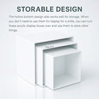 Acrylic Nesting Risers Display Stands Cube Boxes with Hollow Bottoms 6Pcs Whith Acrylic Boxes for Display (Whith)
