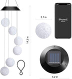 AceList Color Changing Solar Power Wind Chime Crystal Ball Wind Chime Wind Mobile Portable Waterproof Outdoor Windchime Light for Patio Yard Garden Home