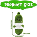 WASTIME Funny Knitted Wool Doll Toy with Positive Card - Creative Cute Mini Crochet Positive Potato Dolls Cheer Up Gift for Family Kids Friends Encouragement Decoration (Potato Girl & Pickle)