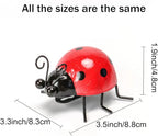 Cute Colorful Ladybug Metal Garden Decor, Set of 8 (4 Colors*2) Outdoor Yard Art, Lawn Ornaments, Fence & Patio Wall Sculptures, for Mom, Housewarming