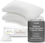Coop Home Goods Essence Crescent Down Alternative Pillow Set of 2, King Size, Adjustable, Plush & Breathable Pillow, Luxury Hotel Pillow for Side and Back Sleepers, Oeko-TEX Standard 100