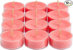 PartyLite Set of 12 Tea Lights Candles, Fresh Watermelon and Citrus Scent, Aromatherapy Scented Candles Gift Set, Up to 4 to 6 Hours Burn Time