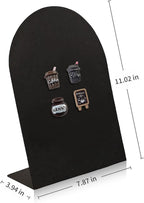 Desk Magnetic Message Board, Metal Bulletin/Memo Board with Magnetic Pen Holder and Flower Pins with Stand, Souvenir/Photo Display Board for Home, Office, Dormitory, Apartment, 8 * 11Inch (Black)