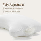 Coop Home Goods Essence Crescent Down Alternative Pillow Set of 2, Queen Size, Adjustable, Plush & Breathable Pillow, Luxury Hotel Pillow for Side and Back Sleepers, Oeko-TEX Standard 100