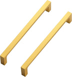 Ravinte 20 Pack Solid 6-1/4 Inch Kitchen Square Cabinet Handles Brushed Brass Cabinet Pulls Drawer Pulls Kitchen Cupboard Hardware Handles