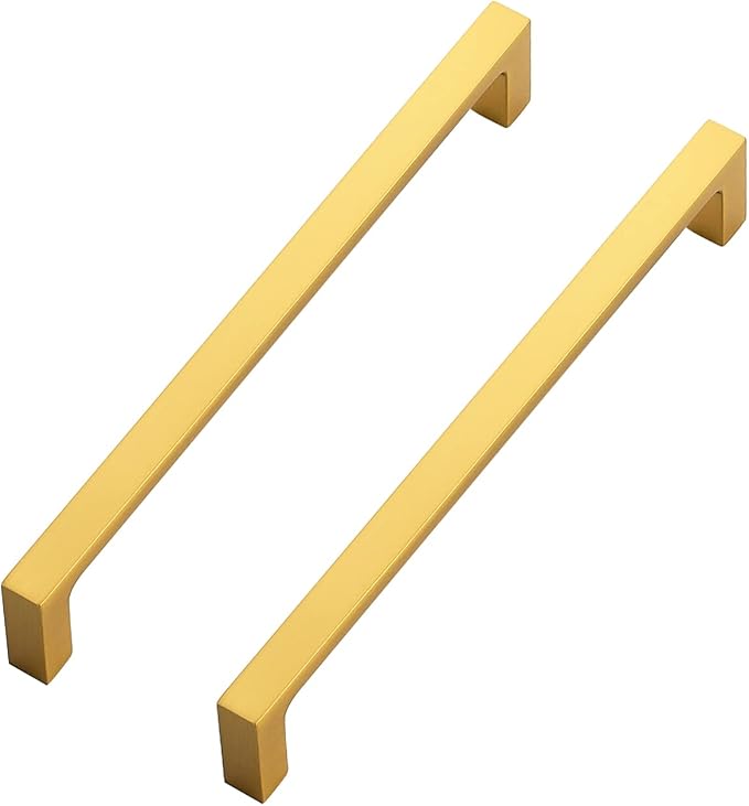 Ravinte 20 Pack Solid 6-1/4 Inch Kitchen Square Cabinet Handles Brushed Brass Cabinet Pulls Drawer Pulls Kitchen Cupboard Hardware Handles