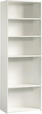Sauder Beginnings 5-Shelf Bookcase, Bookshelf with Adjustable Storage Shelves, in Soft White