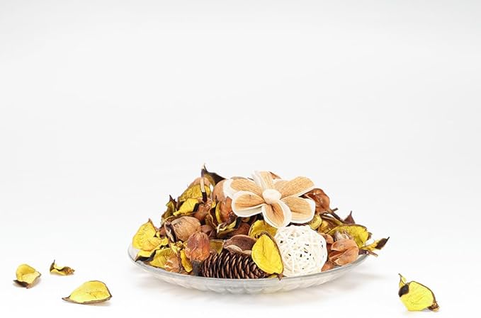 Potpourri Bowl Filler, Spring Pot pourri Dried Flower Vase Fill Mix, Home Decor Scented Dry Poporri, 3 Color Options Natural Flower Home Decor (Yellow)