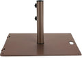 Giantex Patio Umbrella Base, 50 Lbs Steel Heavy Duty Umbrella Stand with Wheels, 24 Inch Square Umbrella Base with 2 Tightening Knobs, Suitable for Backyard, Deck, Poolside, Patio