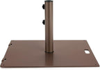 Giantex Patio Umbrella Base, 50 Lbs Steel Heavy Duty Umbrella Stand with Wheels, 24 Inch Square Umbrella Base with 2 Tightening Knobs, Suitable for Backyard, Deck, Poolside, Patio