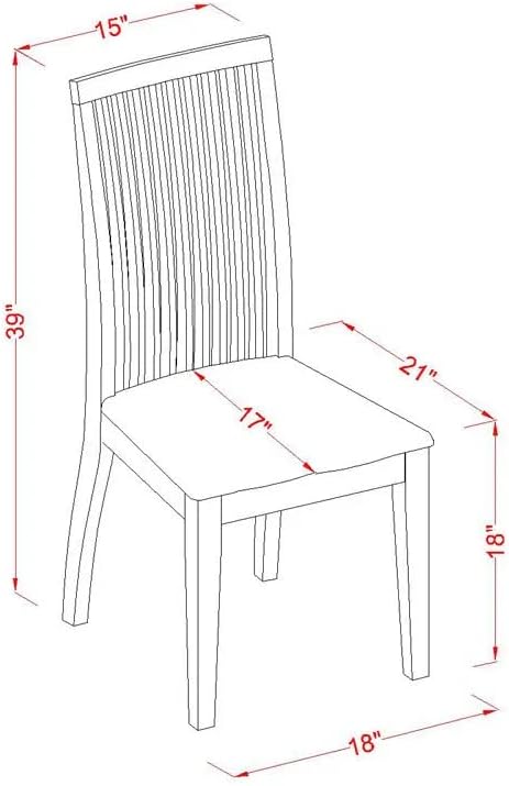 East West Furniture IPC-MAH-C Ipswich Dining Room Chairs - Linen Fabric Upholstered Solid Wood Chairs, Set of 2, Mahogany