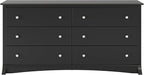 Prepac Sonoma 6-Drawer Double Dresser for Bedroom, Wide Chest of Drawers, Traditional Bedroom Furniture, 59"W x 17.5"D x 29"H, Black