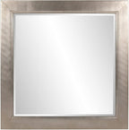 Howard Elliott Millenium Hanging Square Mirror for Wall, Beveled Edges Mirror with Silver Leaf Finish, Accent Mirror Home Décor Vanity Mirrors for Living Room & Entryway, 40 x 40 Inch