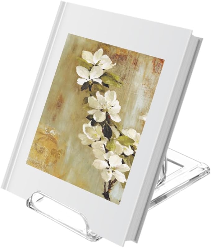 10 Pack Acrylic Book Stand for Display Adjustable Clear Display Holder Easel Collector Stand for Home Office Back to School Comic Album CD Magazine Postcard Artworks (4.2 x 4.3 x 2.35 Inch)