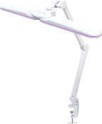 Neatfi Elite HD XL LED Desk Lamp, 3 Light Modes, 90PCS SMD LED, Non-Polar Dimming, Bright Eye-Caring Lighting for Home Office, Drafting, Beauty Shop, Workbench (CCT with Clamp, Pink Ring, 17 Inches)