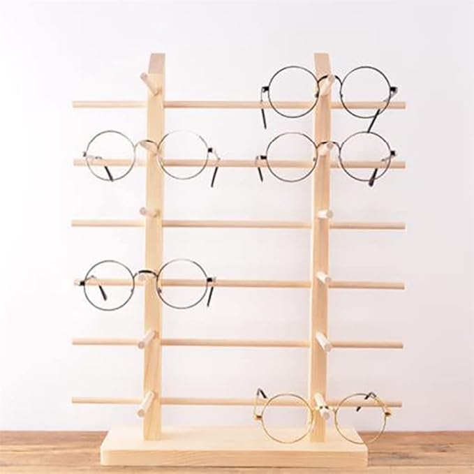 Multi Layers Wood Sunglass Display Rack Shelf Eyeglasses Show Stand Jewelry Holder for Pairs Glasses Showcase
