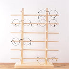 Multi Layers Wood Sunglass Display Rack Shelf Eyeglasses Show Stand Jewelry Holder for Pairs Glasses Showcase