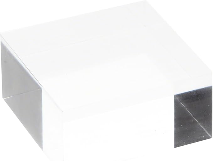 Plymor Clear Polished Acrylic Square Display Block, 1" H x 2" W x 2" D