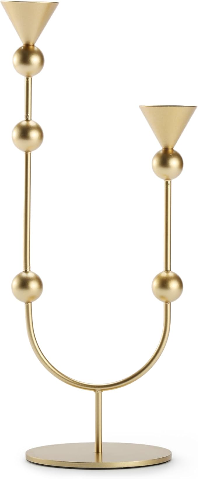 Modern Gold Double Taper Candle Holder – U-Shaped Metal Candlestick Holder for Table Centerpiece, Wedding & Holiday Décor – Elegant Minimalist Home Accent Gift by Uniquary