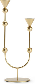 Modern Gold Double Taper Candle Holder – U-Shaped Metal Candlestick Holder for Table Centerpiece, Wedding & Holiday Décor – Elegant Minimalist Home Accent Gift by Uniquary