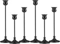 Metal Candle Holder Taper Candlestick Holders for Candle Sticks Vintage Candelabra for Halloween Thanksgiving Christmas (Matt Black, 2 Sets (6 pcs))