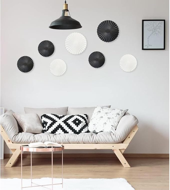 ITrixgan Black Metal Wall Art Decor For Living Room, Wall Hanging Decor Set Above TV Wall Decor, Gothic Room Decor for Bedroom Round Decorative Wall Art, Black Wall Decorations For Home Above Bed