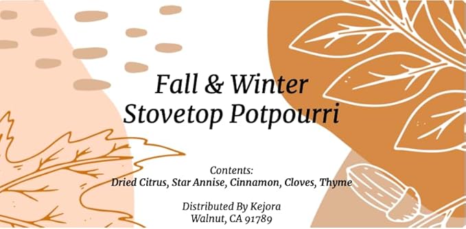 Kejora Autumn Simmering Potpourri- Citrus, Clove, Cinnamon, Star Anise, Thyme Fall & Winter Holiday Scents Fragrance Stovetop Potpourri