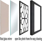 Wocred Set of 4 Mirrors Square Wall Mirror,Gorgeous Rustic Farmhouse Accent Mirror,Black Entry Mirror for Bathroom Renovation,Bedrooms,Living Rooms and More(12”x12”4pcs)